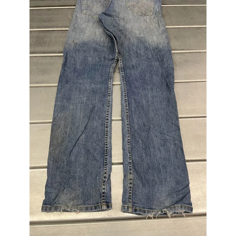 Levis 514 Jeans Mens 33X32‎ Blue Medium Wash Denim Straight Leg Distressed